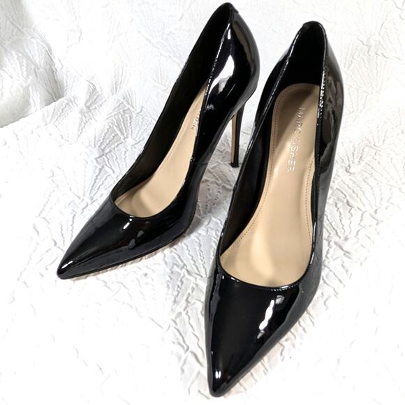 MARC FISHER! AWESOME CLASSIC BLACK PATENT LEATHER PUMPS, HEELS! SZ 6.5M - Picture 1 of 10